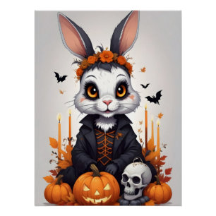 Kaninchen Halloween Niedlich Adorable Funny Animal Poster