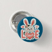 Kaninchen hält Herz Button (Vorne & Hinten)