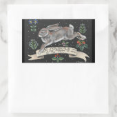 Kaninchen Hare Inspiration Sticker Schwarze Flora (Tasche)