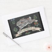 Kaninchen Hare Inspiration Sticker Schwarze Flora (Umschlag)