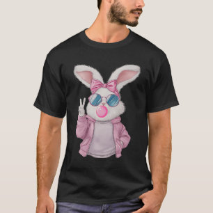 Kaninchen Häschen bläst Kaugummi Ostertag Niedlich T-Shirt