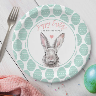 Kaninchen Häschen Frohe Ostern Tier Kunst Süß Past Pappteller
