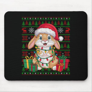Kaninchen Häschen Weihnachtsbeleuchtung hässliche Mousepad