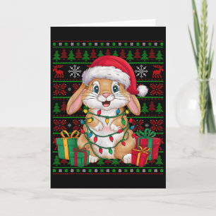 Kaninchen Häschen Weihnachtsbeleuchtung hässlicher Karte