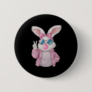 Kaninchen Hase bläst Kaugummi Ostertag Süße Gi Button