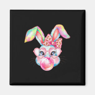 Kaninchen Hase bläst Seifenblase Frohe Ostern Süße Magnet