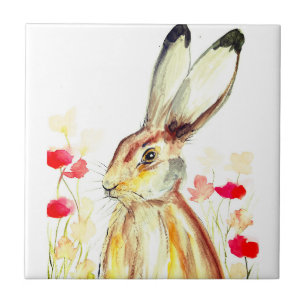 Kaninchen Hase Florales Tier Wildtiere Niedlich Fliese