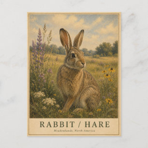 Kaninchen Hase Meadowlands VINTAGE Postkarte
