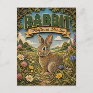 Kaninchen Hase Wildblumenwiese POPCUT Postkarte