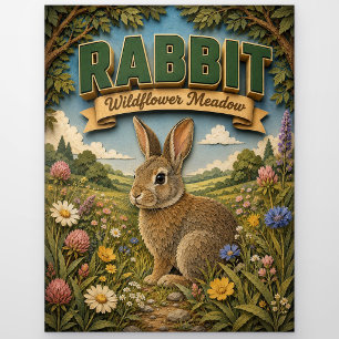 Kaninchen Hase Wildblumenwiese POPCUT Postkarte