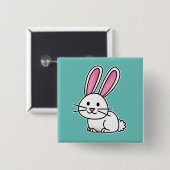 Kaninchen-Hasen-Hase, weißer, flauschiger Schwanz, Button (Vorne & Hinten)