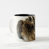 Kaninchen-Hasen im Schnee - Durand Zweifarbige Tasse (Vorderseite Links)