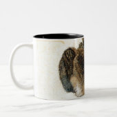Kaninchen-Hasen im Schnee - Durand Zweifarbige Tasse (Links)