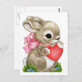 Kaninchen & Herz - Postkarte (Vorne/Hinten)