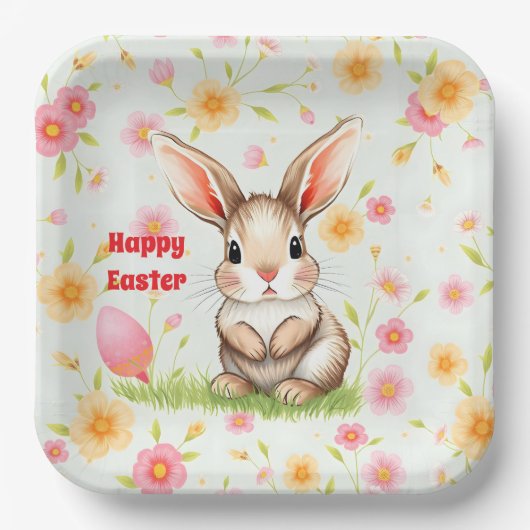 Kaninchen Holiday Oster Moderne Sammlung Pappteller (Vorderseite)