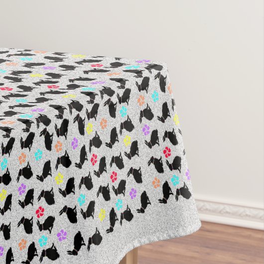 Kaninchen, Hübsche Blume, Petalen, grau Tischdecke (Beispiel)