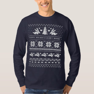 Kaninchen Hübsche Weihnachts-Sweater-Stil Niedlic T-Shirt