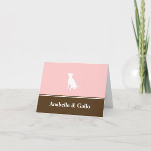 Kaninchen Hund rosa individuelle Name Notizkarte l Karte