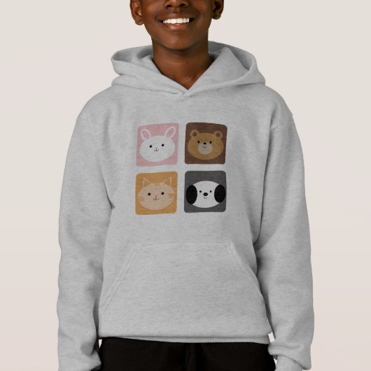 Kaninchen, Hunde, Katzen und Bären Hoodie (Vorderseite)