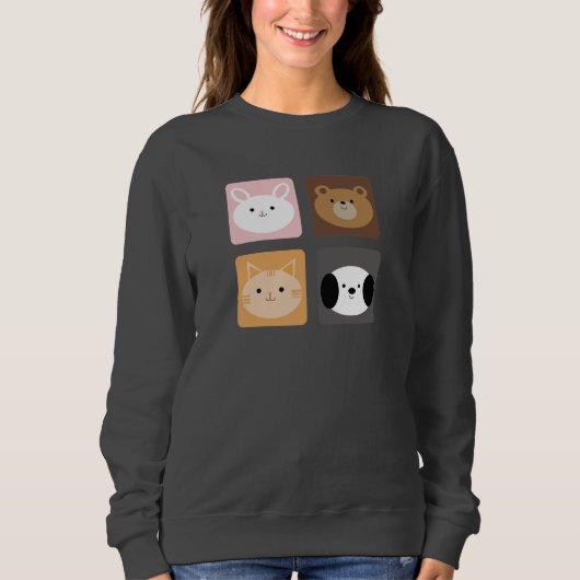 Kaninchen, Hunde, Katzen und Bären Sweatshirt (Vorderseite)