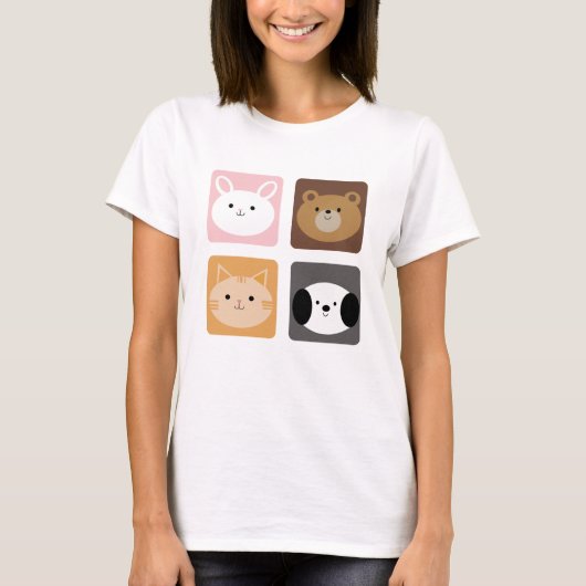 Kaninchen, Hunde, Katzen und Bären T-Shirt (Vorderseite)