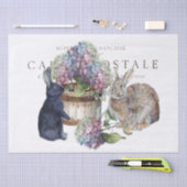 Kaninchen Hydrangea Blume Bucket Französisch Decou Seidenpapier (Handwerk)