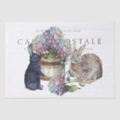 Kaninchen Hydrangea Blume Bucket Französisch Decou Seidenpapier (Vorderseite)