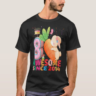 Kaninchen Ich bin 8 Jahre alte Mädchen Geburtstags T-Shirt