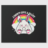 Kaninchen Ich gebe keinen Fluff Geschenkpapier (Flach)