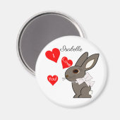 Kaninchen "Ich Liebe dich!" Magnet (Vorderseite/Rückseite)
