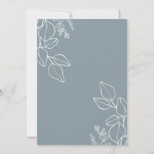 Kaninchen-Illustration Botanische Babydusche Einladung (Rückseite)