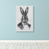 Kaninchen im Anzug Leinwanddruck (Insitu (Holzboden))