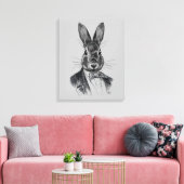 Kaninchen im Anzug Leinwanddruck (Insitu (Wohnzimmer))