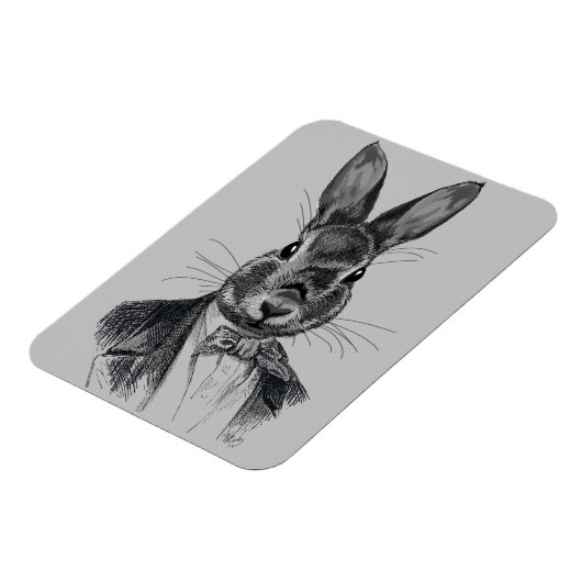 Kaninchen im Anzug Magnet (Linke Seite)