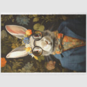 Kaninchen im Anzug mit Brille 1 Decoupage Paper Seidenpapier (Vorderseite)