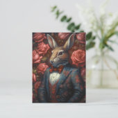 Kaninchen im Anzug Postkarte (Stehend Vorderseite)