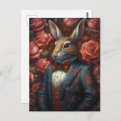 Kaninchen im Anzug Postkarte (Vorne/Hinten)