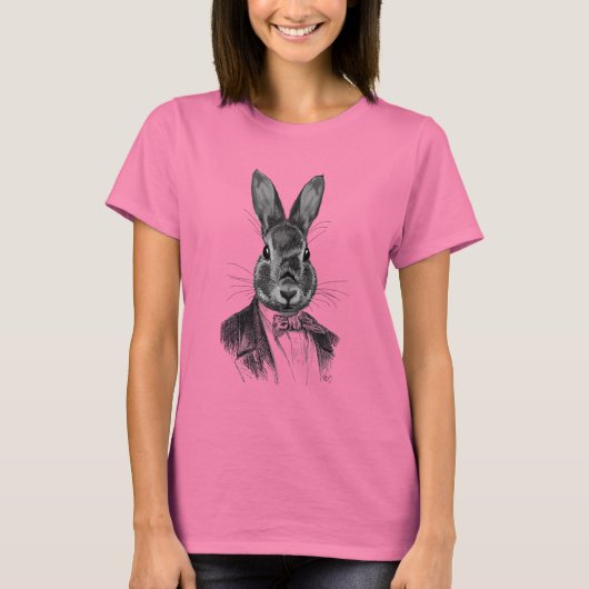 Kaninchen im Anzug T-Shirt (Vorderseite)