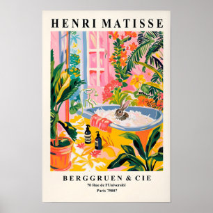 Kaninchen im Badewanne Kunst Druck, Lustiges Badez Poster