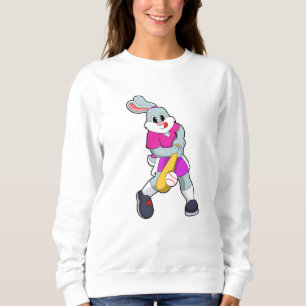 Kaninchen im Baseball mit Baseballschläger Sweatshirt