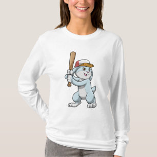 Kaninchen im Baseball mit Baseballschläger T-Shirt