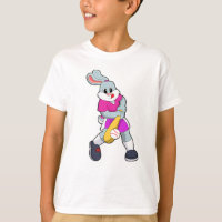 Kaninchen im Baseball mit Baseballschläger