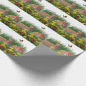 Kaninchen im Blumengarten Frühjahr/Ostern Geschenkpapier (Ecke)