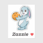 Kaninchen im Bowling mit Bowlingball Aufkleber (Blatt)