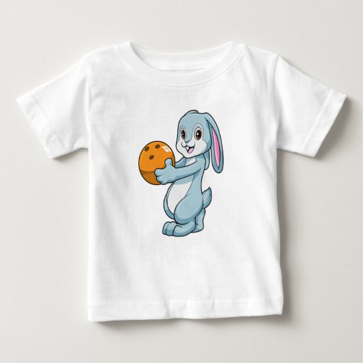 Kaninchen im Bowling mit Bowlingball Baby T-shirt (Vorderseite)