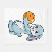 Kaninchen im Bowling mit Bowlingball Fleecedecke (Vorderseite (Horizontal))