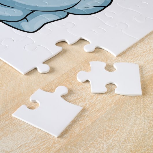 Kaninchen im Bowling mit Bowlingball Puzzle (Seite)