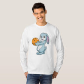 Kaninchen im Bowling mit Bowlingball T-Shirt (Vorne ganz)