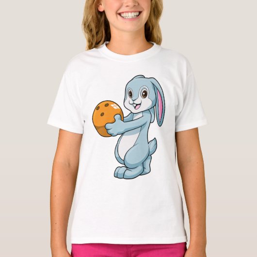 Kaninchen im Bowling mit Bowlingball T-Shirt (Vorderseite)