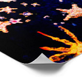 Kaninchen im Himmel mit Sternen Poster (Ecke)